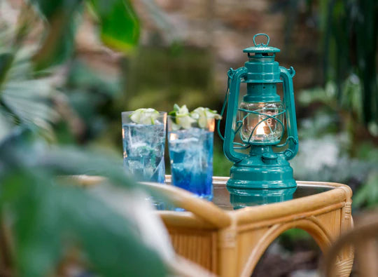 Feuerhand Baby Special 276 Hurricane Lantern Teal Blue - Wylies Outdoor World Feuerhand Baby Special 276 Hurricane Lantern Teal Blue - Wylies Outdoor World