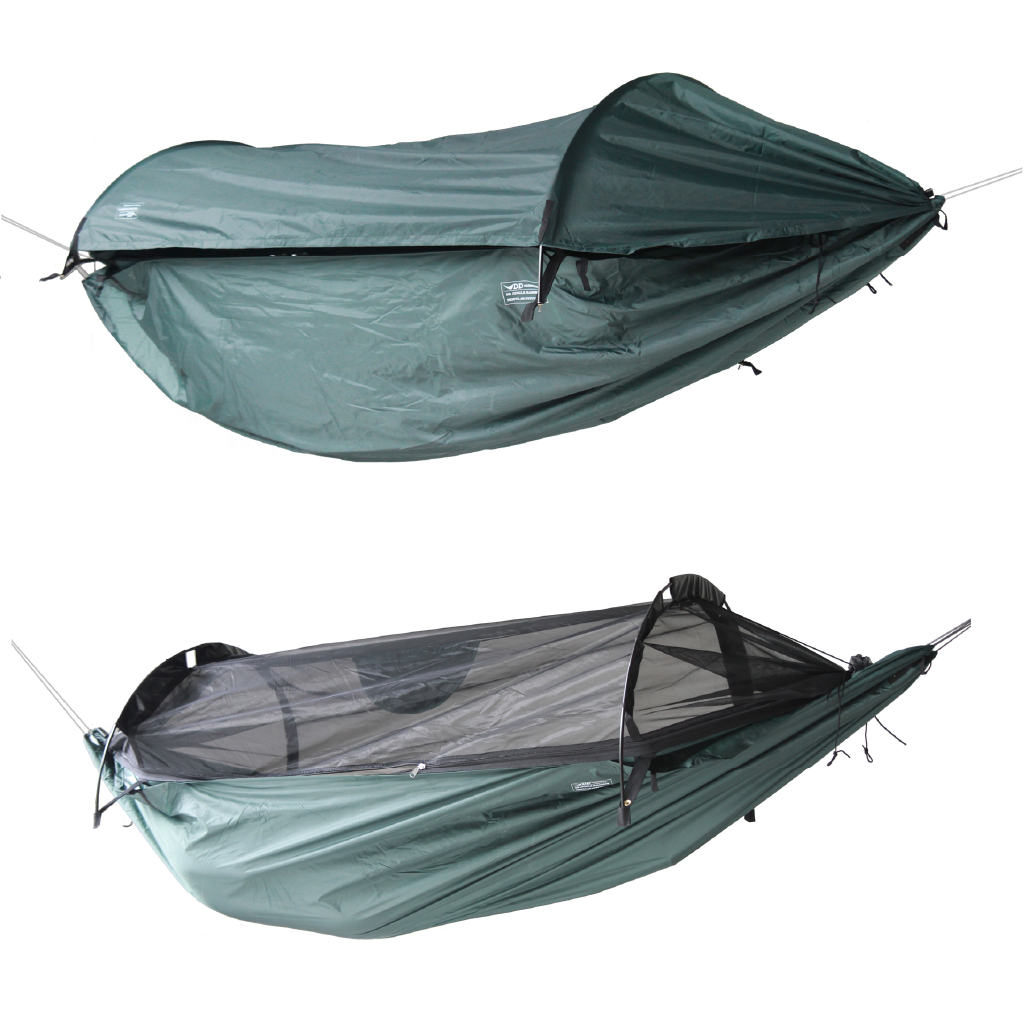 DD SuperLight Jungle Hammock with mosquito net and waterproof layer, designed for lightweight camping and backpacking. DD SuperLight Jungle Hammock with mosquito net and waterproof layer, designed for lightweight camping and backpacking.