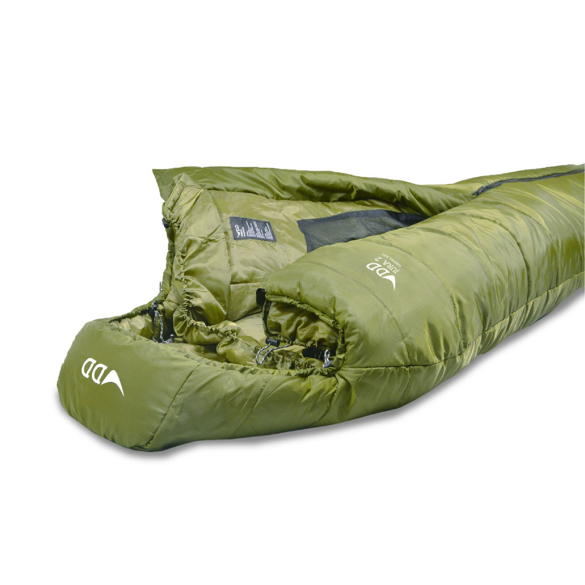 DD Jura 2 Sleeping Bag by DD Hammocks, designed for comfort in temperatures down to -5°C with a waterproof foot box.