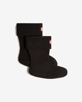 Black Recycled Fleece Cuff Short Boot Socks