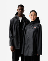 Unisex Black Downpour Jo PU Rain Parka