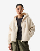 Women's Antique White Bonelle Borg Fleece Hoodie
