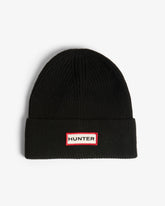 Hunter Boots Unisex Black Rory Turn Up Beanie