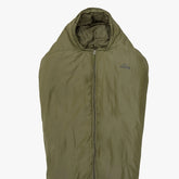 Challenger 400 Mummy Sleeping Bag in olive green, designed for winter camping and extreme temperatures.