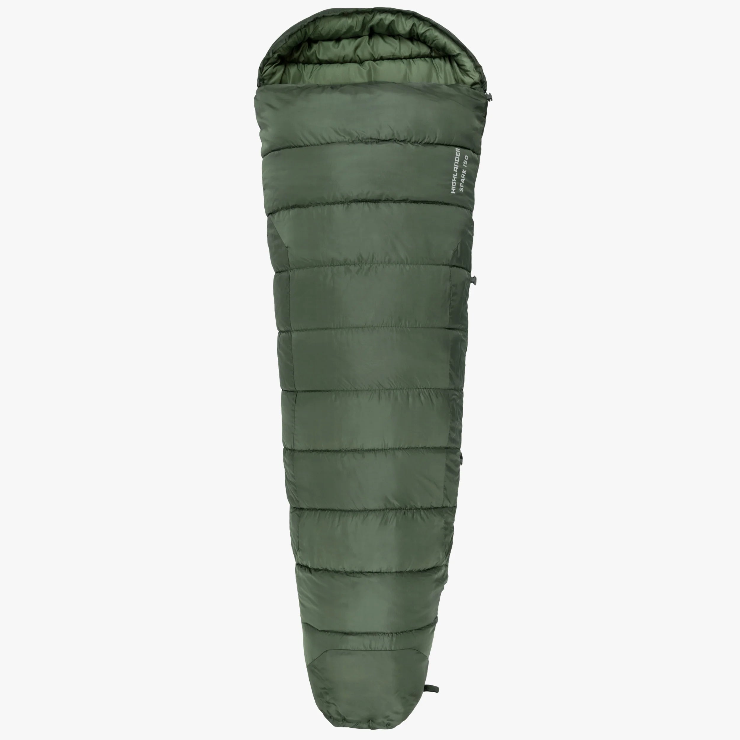 Green mummy-style sleeping bag from Highlander's Phoenix range, ideal for two-season camping and lightweight travel. Green mummy-style sleeping bag from Highlander's Phoenix range, ideal for two-season camping and lightweight travel.