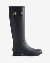 Women's Black Refined Gold Trim Tall Wellington Boot