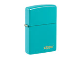 Zippo Flat Turquoise Lighter with Zippo Logo