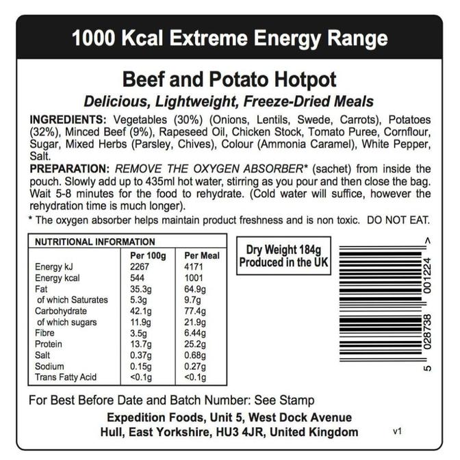 Expedition Foods - Beef and Potato Hotpot (High Energy) - Wylies Outdoor World Expedition Foods - Beef and Potato Hotpot (High Energy) - Wylies Outdoor World