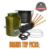 DD Hammocks Complete Tarp Suspension System components including cord, tarp pegs, and storage bag.