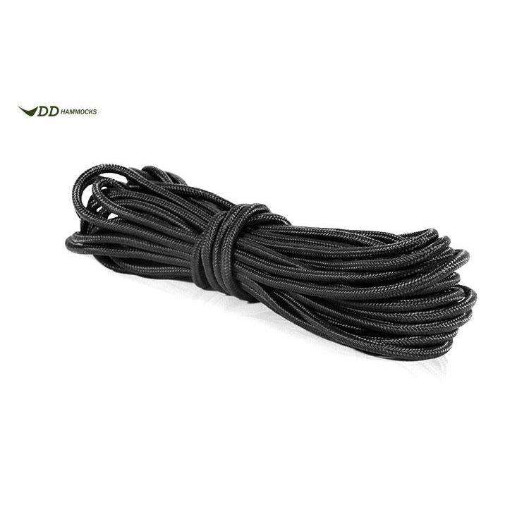 Durable black camping rope by DD Hammocks for versatile outdoor use and secure setup. Durable black camping rope by DD Hammocks for versatile outdoor use and secure setup.