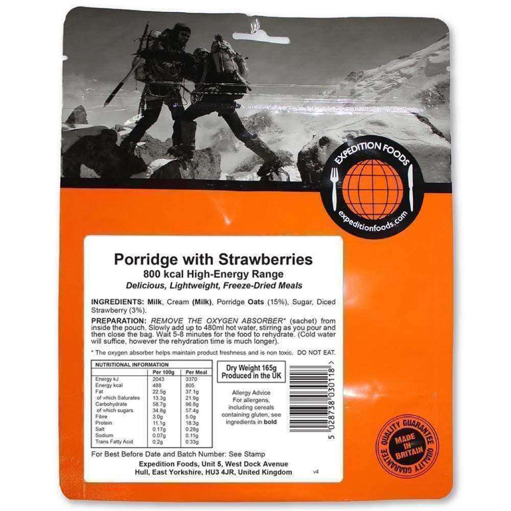 Expedition Foods - Porridge with Strawberries (High Energy) - Wylies Outdoor World Expedition Foods - Porridge with Strawberries (High Energy) - Wylies Outdoor World