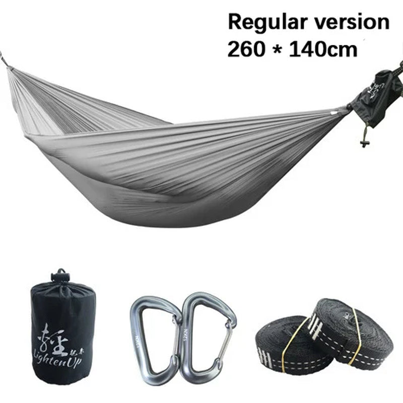 2024 New Ultralight 380T (20D) Outdoor Camping Nylon Hammock Sleep Swing Tree Bed Garden Backyard Protable Hammock Chair