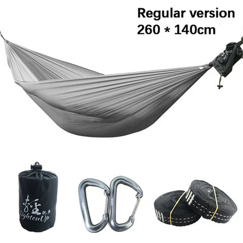 2024 New Ultralight 380T (20D) Outdoor Camping Nylon Hammock Sleep Swing Tree Bed Garden Backyard Protable Hammock Chair