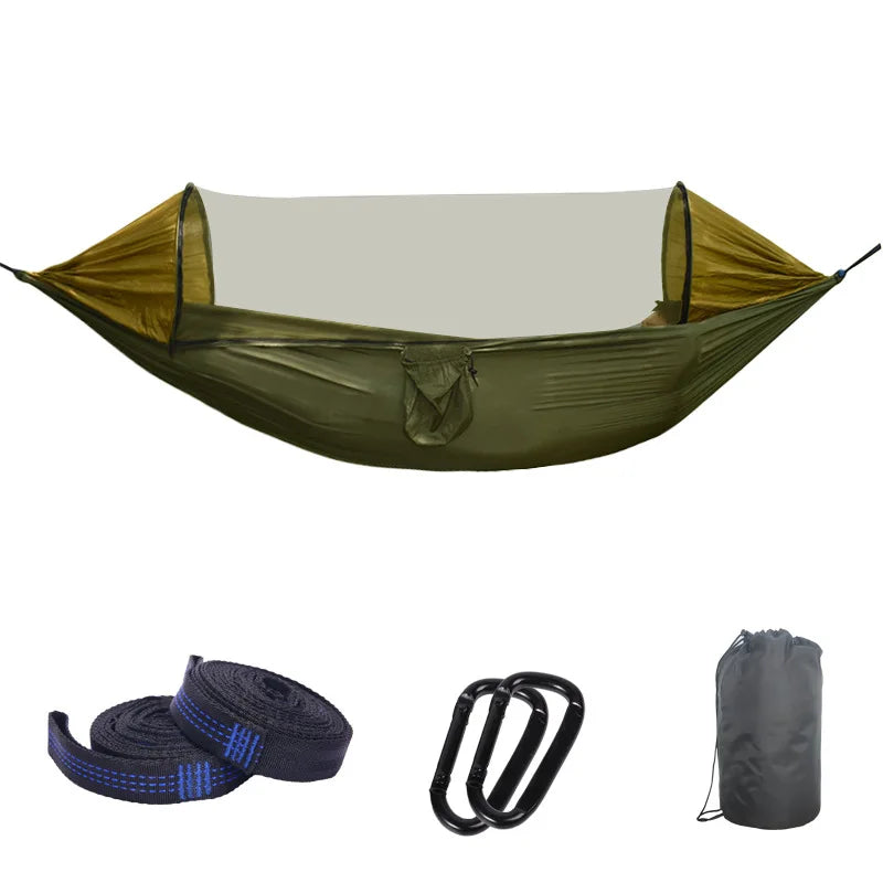 Ultralight Outdoor Hammock with anti Mosquito Net Detachable Hiking Travel Camping 1-2 Person Tent Backyard Hammock