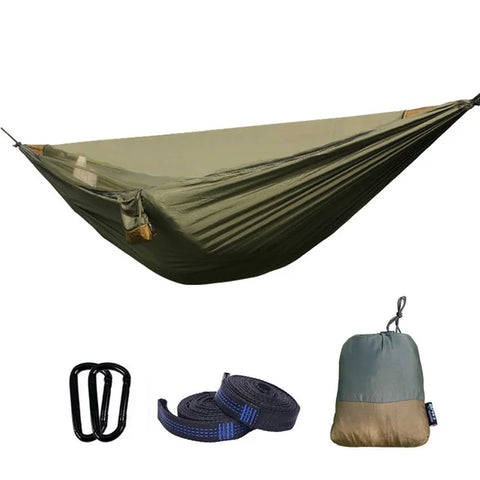 Ultralight Outdoor Hammock with anti Mosquito Net Detachable Hiking Travel Camping 1-2 Person Tent Backyard Hammock