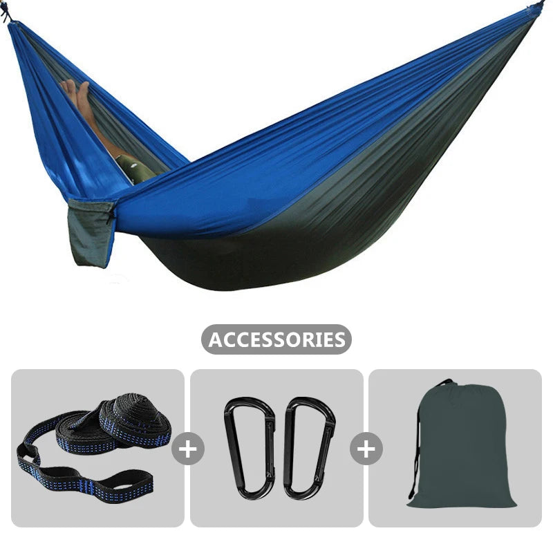 Camping Hammock 260X140Cm Double Portable Hammock with 2 Tree Straps Lightweight Hammocks for Travel Beach Backyard Patio Hiking