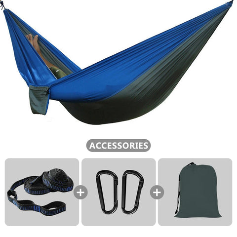 Camping Hammock 260X140Cm Double Portable Hammock with 2 Tree Straps Lightweight Hammocks for Travel Beach Backyard Patio Hiking