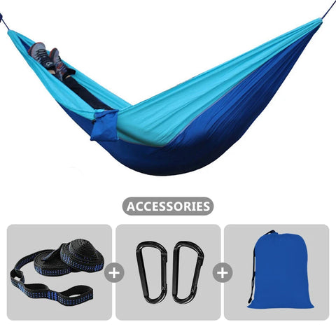 Camping Hammock 260X140Cm Double Portable Hammock with 2 Tree Straps Lightweight Hammocks for Travel Beach Backyard Patio Hiking