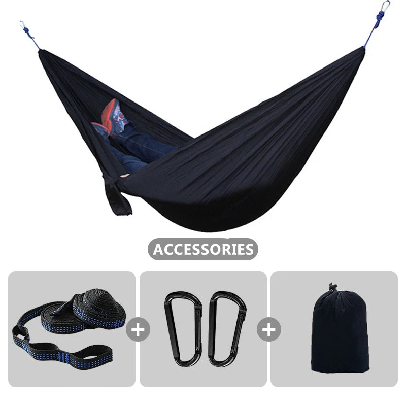 Camping Hammock 260X140Cm Double Portable Hammock with 2 Tree Straps Lightweight Hammocks for Travel Beach Backyard Patio Hiking
