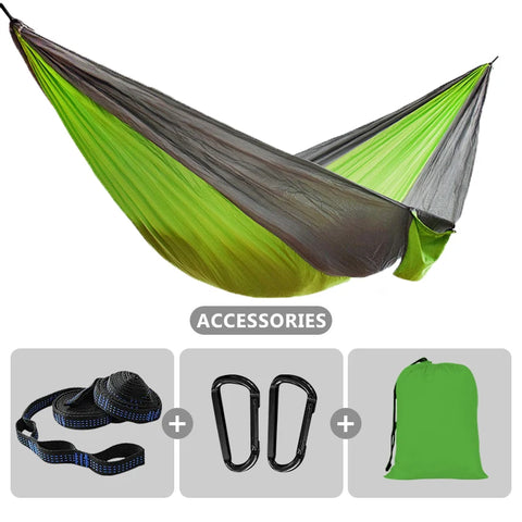 Camping Hammock 260X140Cm Double Portable Hammock with 2 Tree Straps Lightweight Hammocks for Travel Beach Backyard Patio Hiking