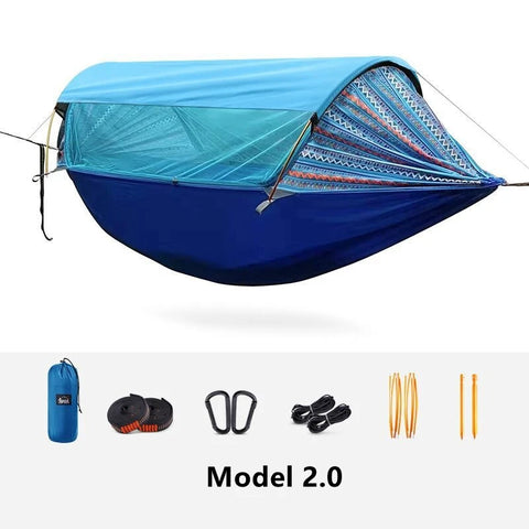Traveler Hammock Outdoor anti Roll and anti Mosquito Hammock Double Person Sunshade Camping Hammock with Mosquito Net