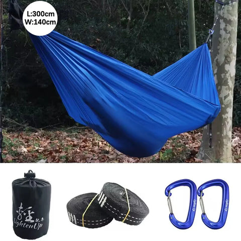 2024 New Ultralight 380T (20D) Outdoor Camping Nylon Hammock Sleep Swing Tree Bed Garden Backyard Protable Hammock Chair