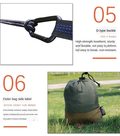Ultralight Outdoor Hammock with anti Mosquito Net Detachable Hiking Travel Camping 1-2 Person Tent Backyard Hammock