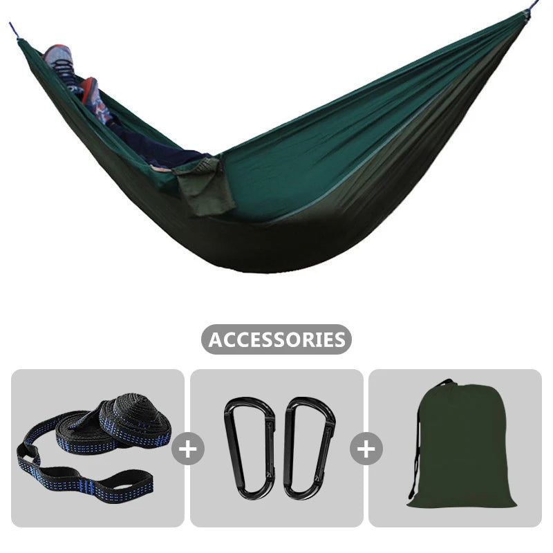 Camping Hammock 260X140Cm Double Portable Hammock with 2 Tree Straps Lightweight Hammocks for Travel Beach Backyard Patio Hiking