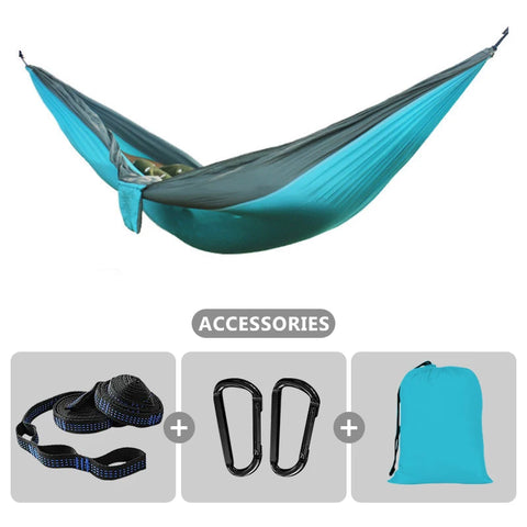 Camping Hammock 260X140Cm Double Portable Hammock with 2 Tree Straps Lightweight Hammocks for Travel Beach Backyard Patio Hiking