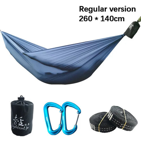 2024 New Ultralight 380T (20D) Outdoor Camping Nylon Hammock Sleep Swing Tree Bed Garden Backyard Protable Hammock Chair