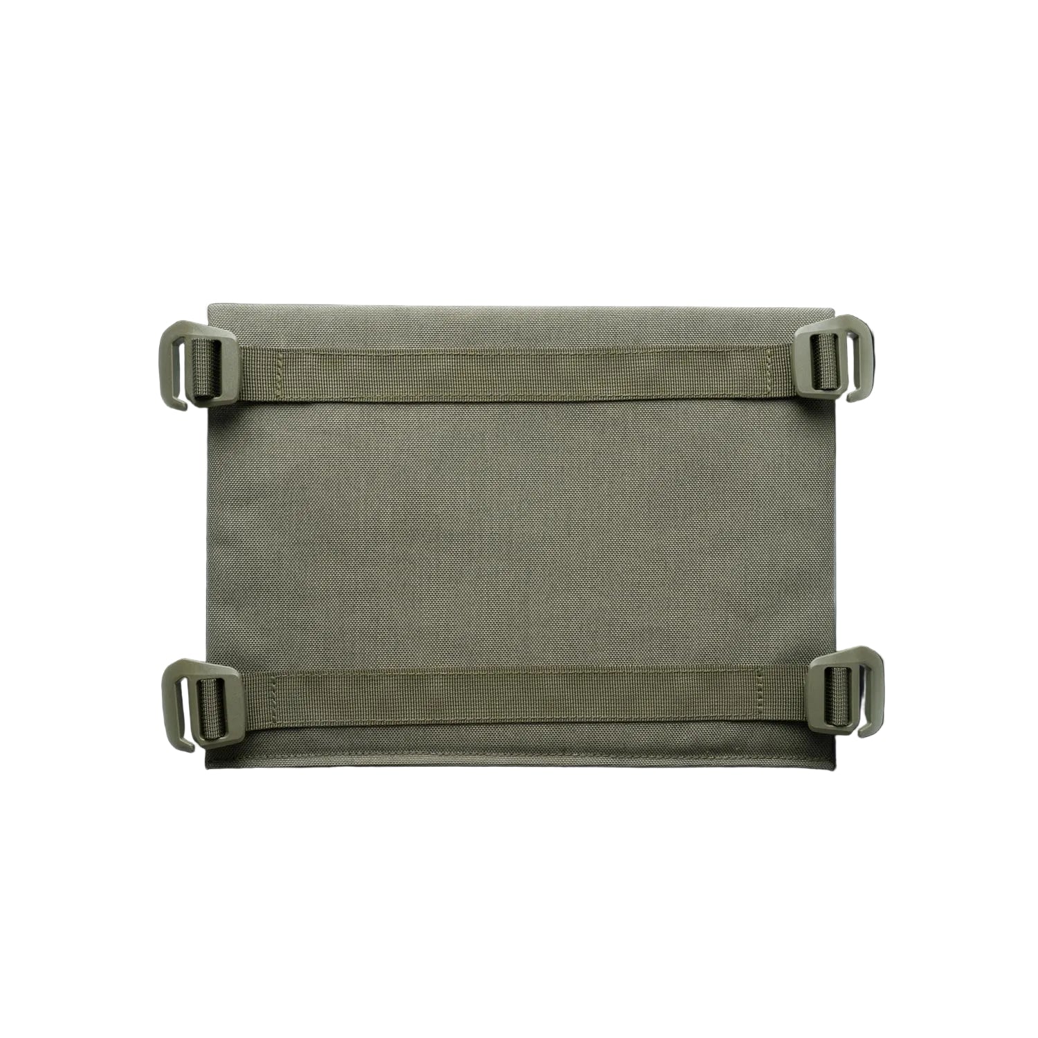 Gray fabric roll with straps on a black background