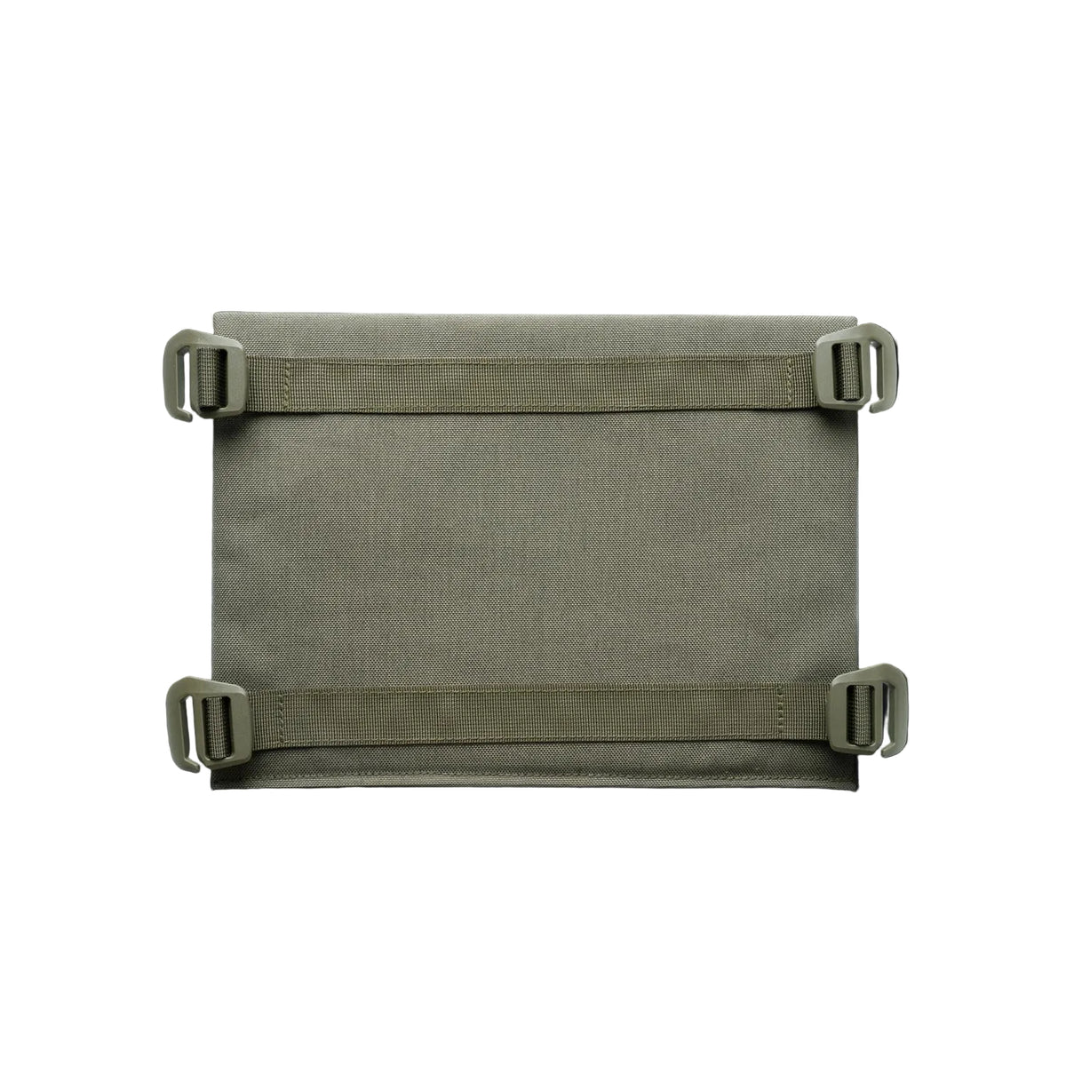 Gray fabric roll with straps on a black background