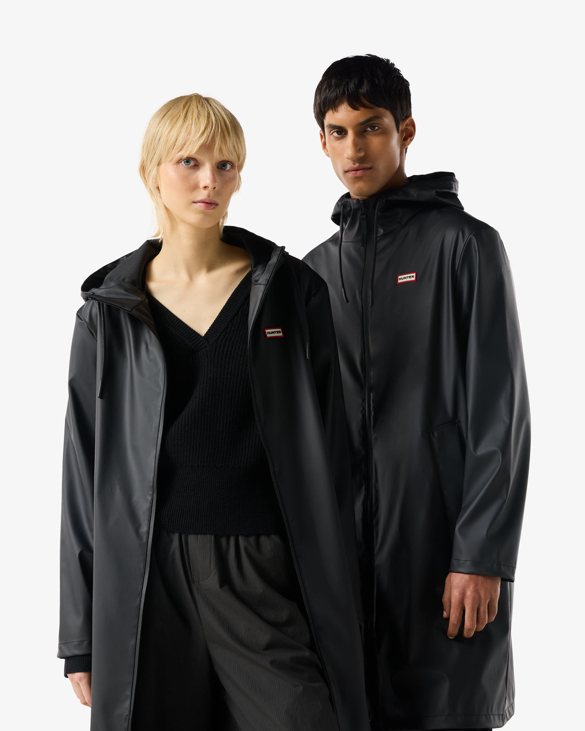 Unisex Black Downpour Andrea PU Rain Coat