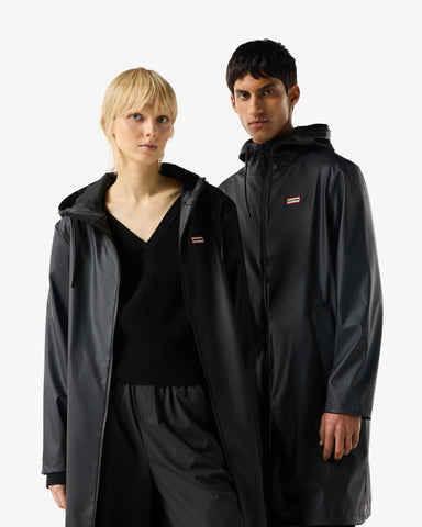 Unisex Black Downpour Andrea PU Rain Coat