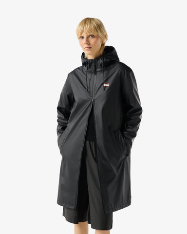 Unisex Black Downpour Andrea PU Rain Coat