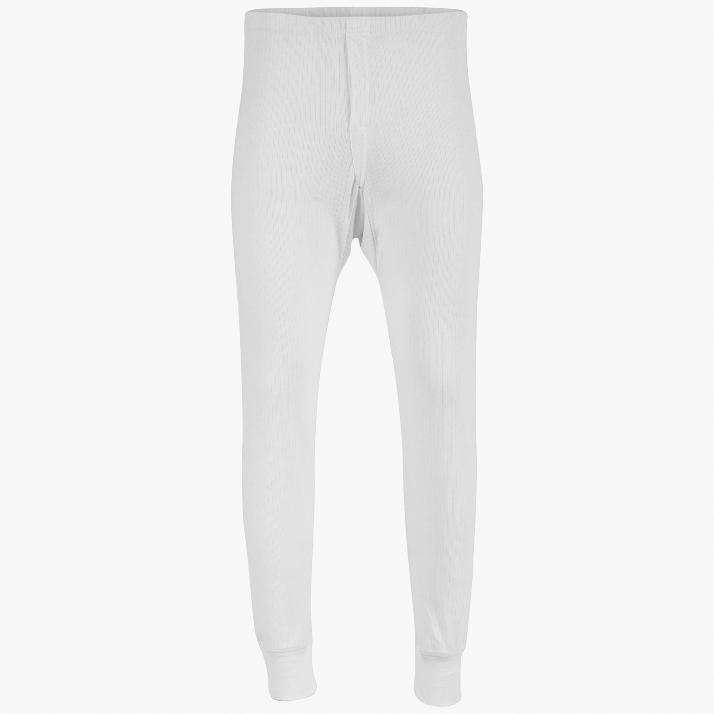 Thermal Long Johns Leggins, Mens,White, 2XL