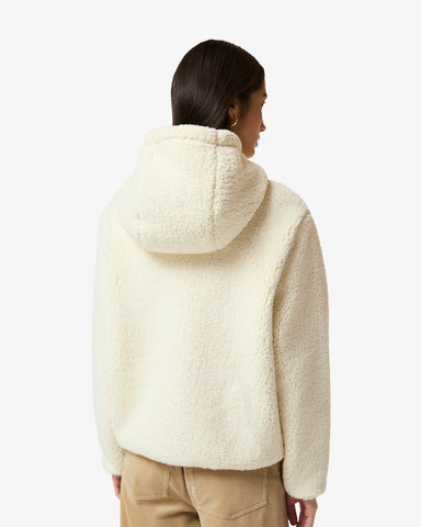Women's Antique White Bonelle Borg Fleece Hoodie