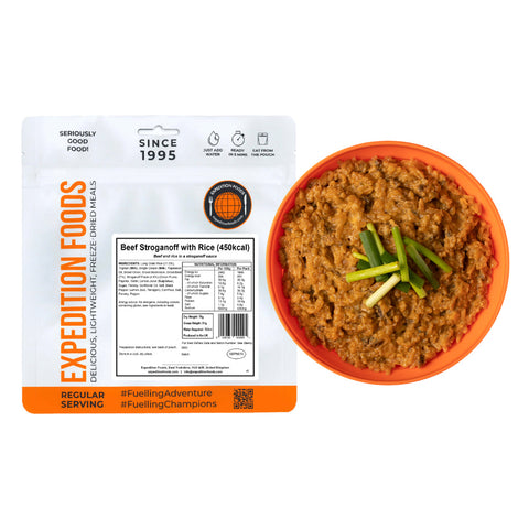 Expedition Foods Beef Stroganoff with Rice | Freeze-Dried Meal