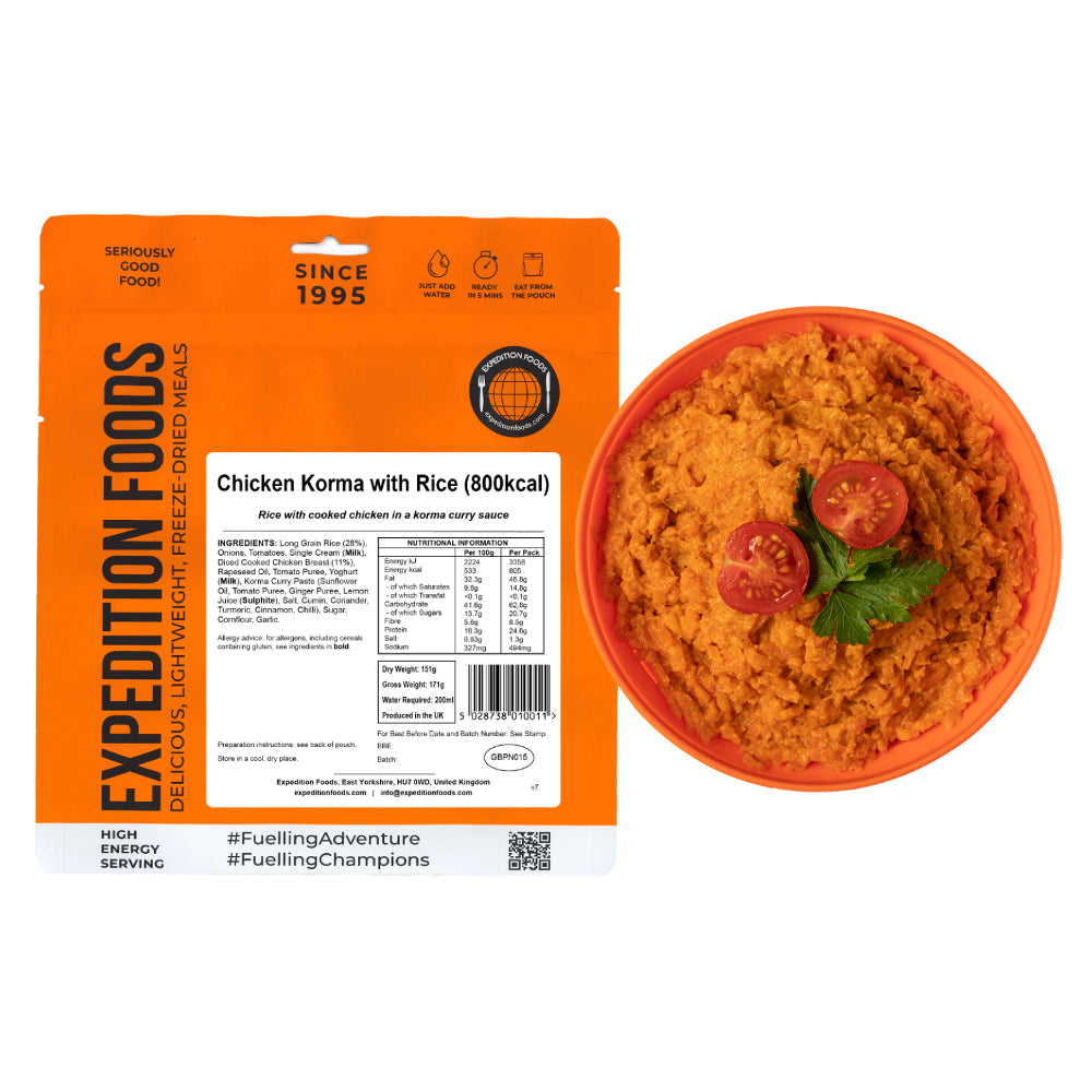 Expedition Foods Chicken Korma with Rice | Freeze-Dried Meal