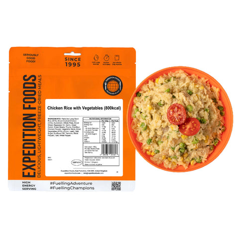 Expedition Foods Chicken Rice with Vegetables | Freeze-Dried Meal