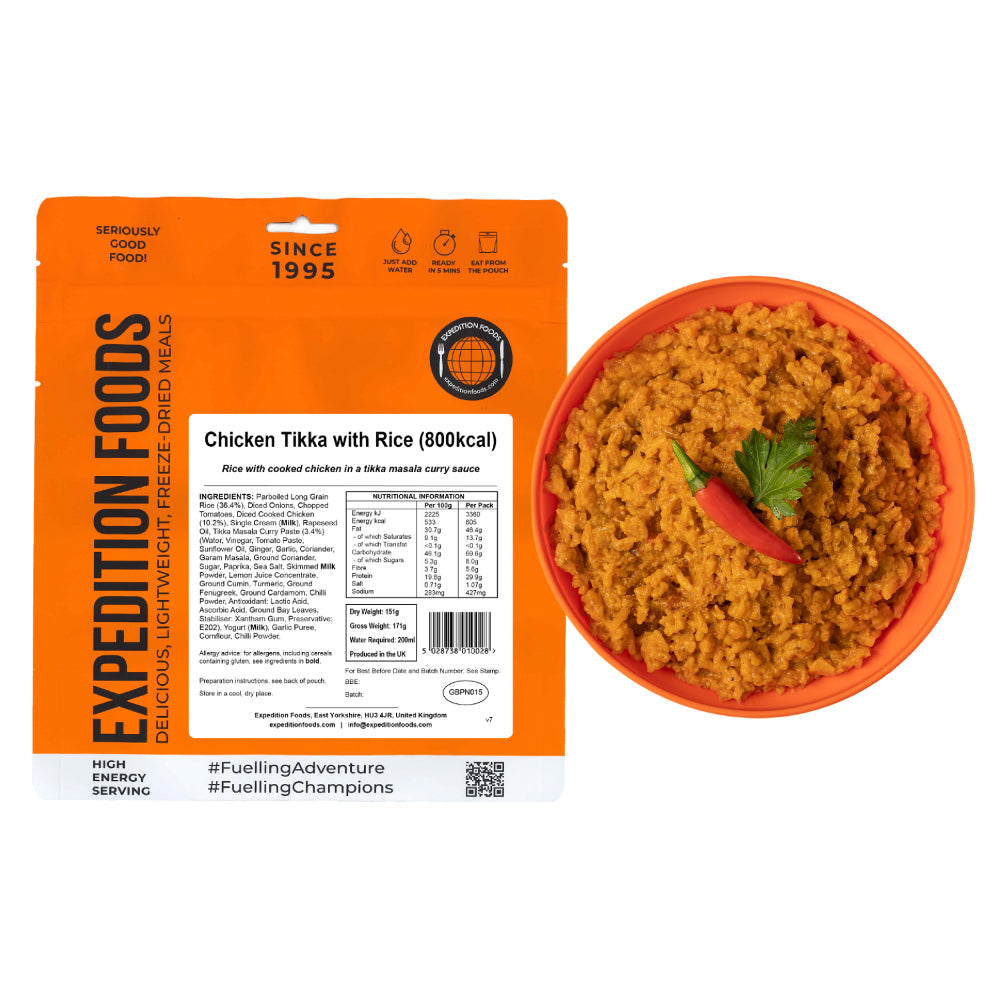 Expedition Foods Chicken Tikka with Rice | Freeze-Dried Meal