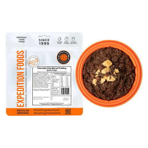 Expedition Foods Chocolate Chip Biscuit Pudding (Breakfast/Dessert Range) | Freeze-Dried Meal