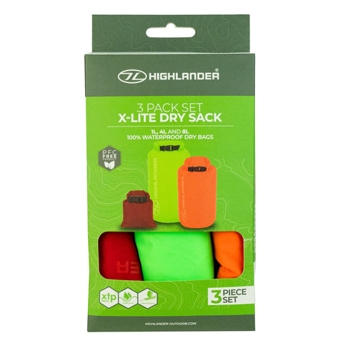 Highlander 3 PACK SET X-Lite Dry Sack (1L/4L/8L)