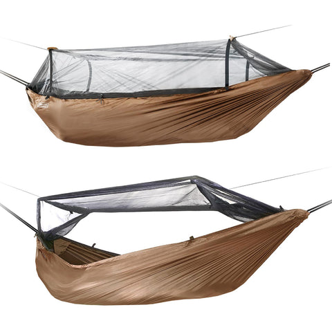 DD Hammocks frontline hammock side view - coyote brown 