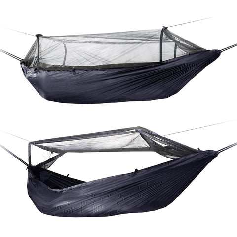 DD Hammocks frontline hammock side view - Jet Black