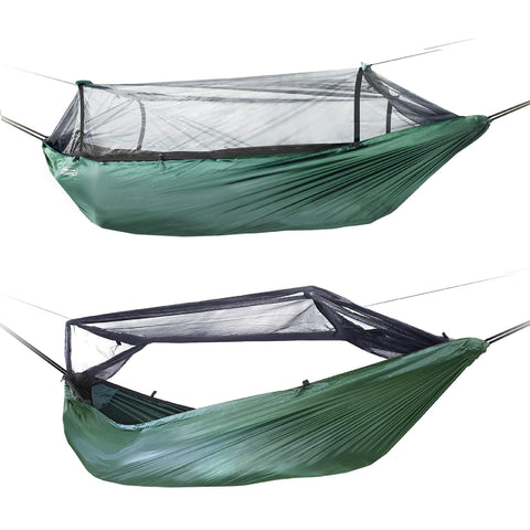 DD Hammocks frontline hammock side view - olive green 