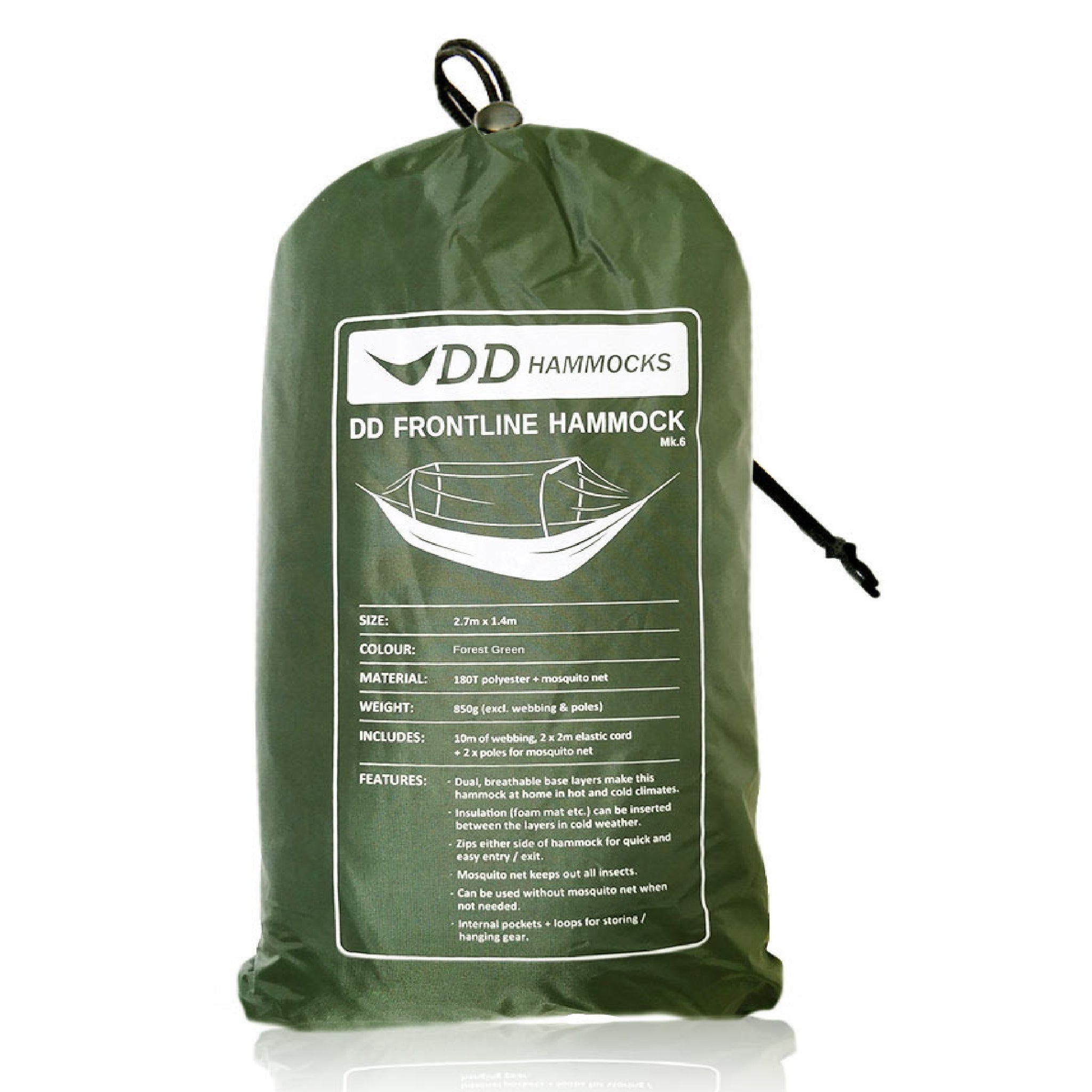 dd hammocks frontline hammock in stuff sack - Forrest green