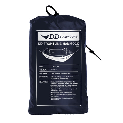 dd hammocks frontline hammock in stuff sack - Jet Black