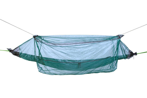 DD Hammock Mosquito Net with zippered entry and suspender poles, designed for insect protection in non-netted hammocks.