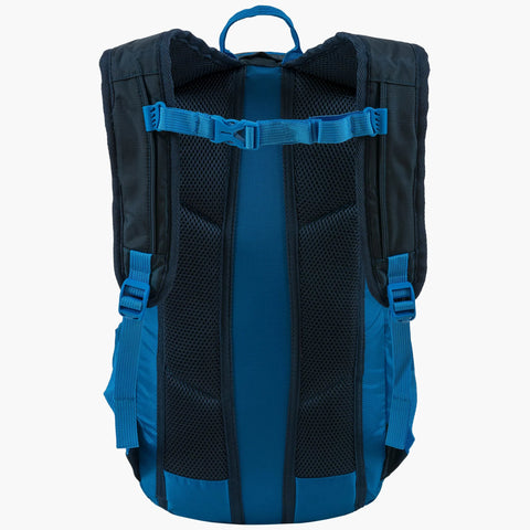 Back view of Highlander's Venture Backpack 20L showcasing padded back support and adjustable straps.